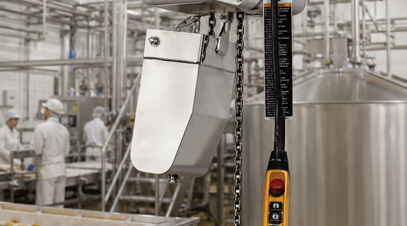 Food-grade electric chain hoists enhance safe lifting in hygienic processing environments